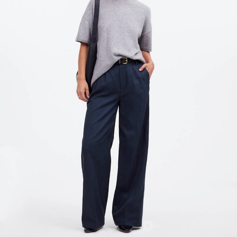 Madewell The Harlow Wide-Leg Pant Indigo Blue Size 8